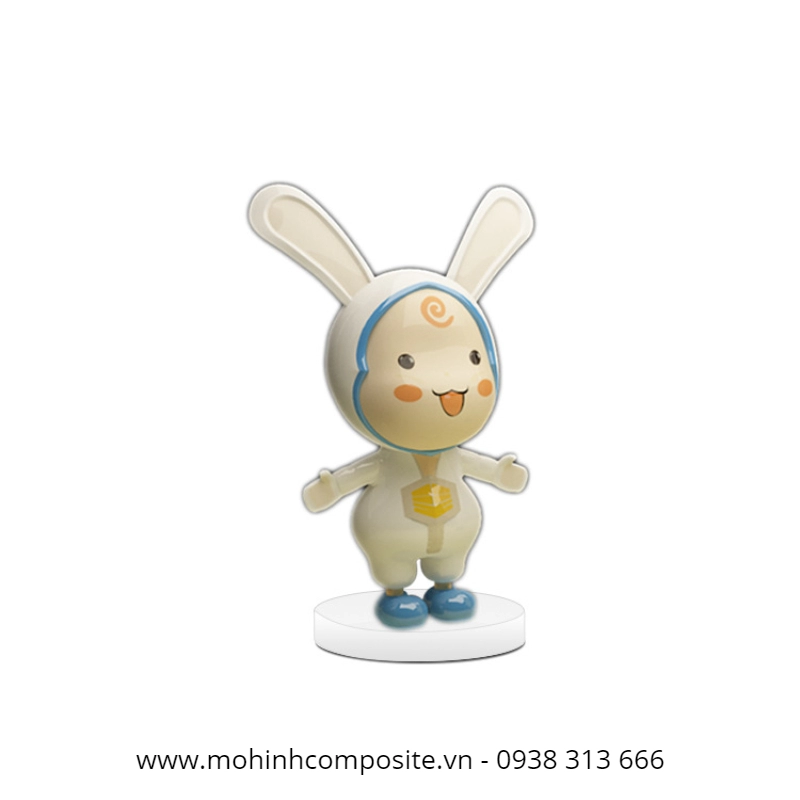 mo hinh bang nhua composite cao cap16 1 9567 - Mô hình nhân vật mặc đồ thỏ cao 1000mm